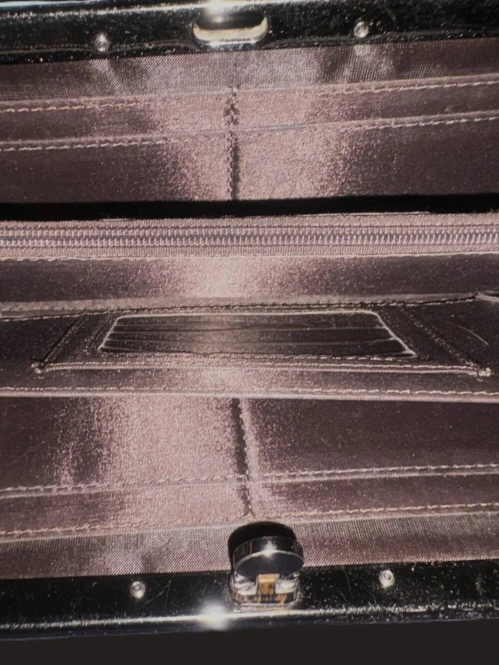 Continental Wallet-Faux Snakeskin Metallic Gunmetal Hardware and Accordion Sides
